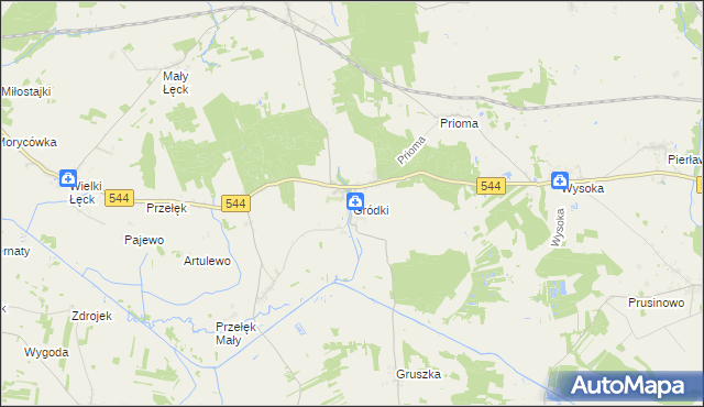 mapa Gródki gmina Płośnica, Gródki gmina Płośnica na mapie Targeo