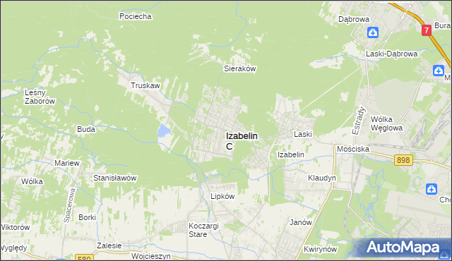mapa Izabelin C, Izabelin C na mapie Targeo