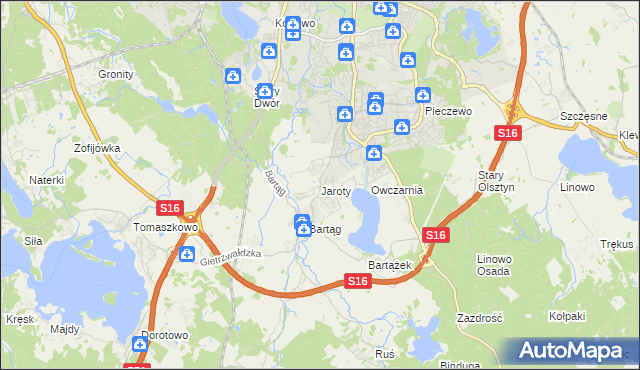 mapa Jaroty, Jaroty na mapie Targeo