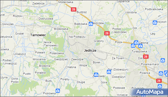 mapa Jedlicze, Jedlicze na mapie Targeo