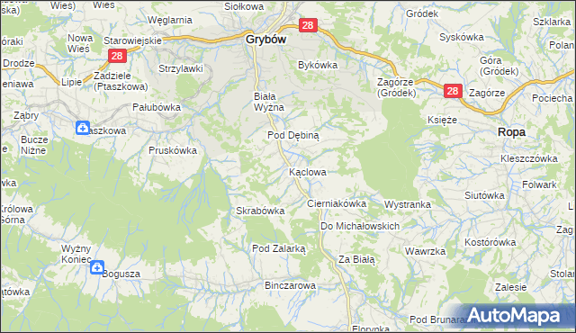 mapa Kąclowa, Kąclowa na mapie Targeo