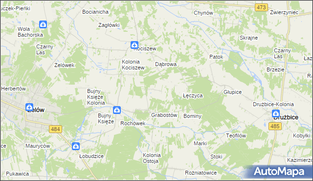 mapa Kolonia Grabostów, Kolonia Grabostów na mapie Targeo