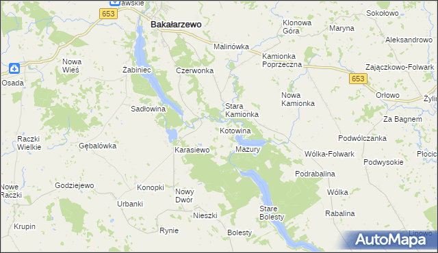 mapa Kotowina, Kotowina na mapie Targeo