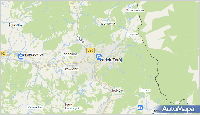 mapa Lądek-Zdrój, Lądek-Zdrój na mapie Targeo
