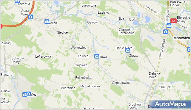 mapa Łukowa gmina Chęciny, Łukowa gmina Chęciny na mapie Targeo
