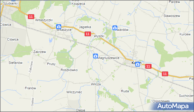 mapa Magnuszewice, Magnuszewice na mapie Targeo
