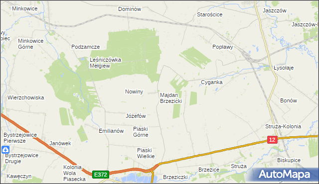 mapa Majdan Brzezicki, Majdan Brzezicki na mapie Targeo