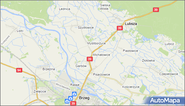 mapa Michałowice gmina Lubsza, Michałowice gmina Lubsza na mapie Targeo