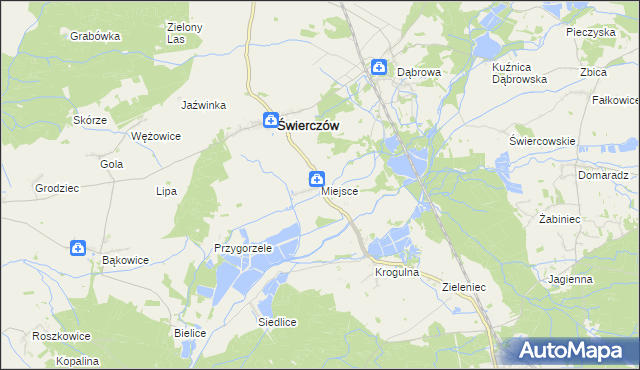 mapa Miejsce gmina Świerczów, Miejsce gmina Świerczów na mapie Targeo