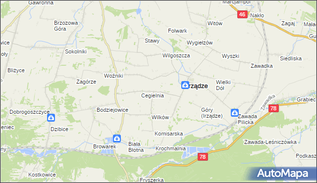 mapa Mikołajewice gmina Irządze, Mikołajewice gmina Irządze na mapie Targeo
