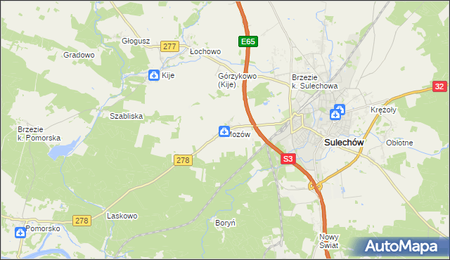 mapa Mozów, Mozów na mapie Targeo