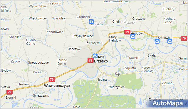 mapa Nowe Brzesko, Nowe Brzesko na mapie Targeo