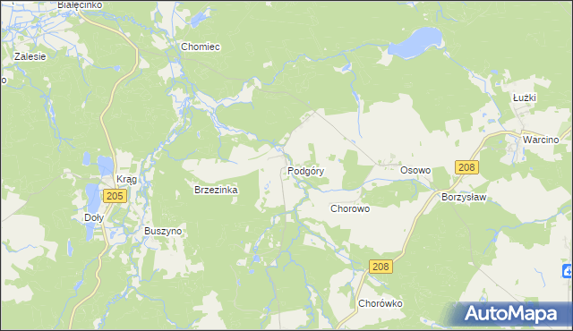 mapa Podgóry gmina Kępice, Podgóry gmina Kępice na mapie Targeo