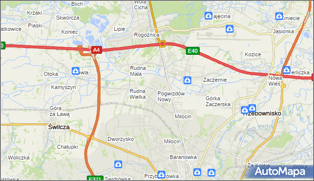 mapa Pogwizdów Nowy, Pogwizdów Nowy na mapie Targeo