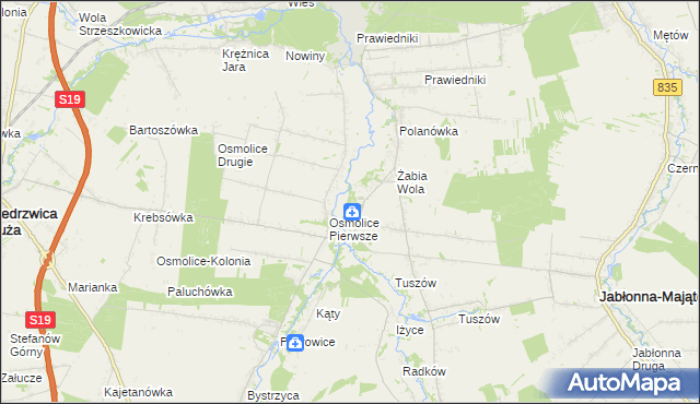 mapa Pszczela Wola, Pszczela Wola na mapie Targeo