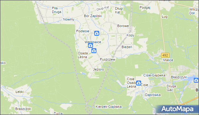 mapa Puszczew, Puszczew na mapie Targeo