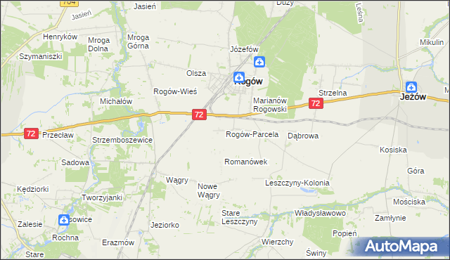 mapa Rogów-Parcela, Rogów-Parcela na mapie Targeo