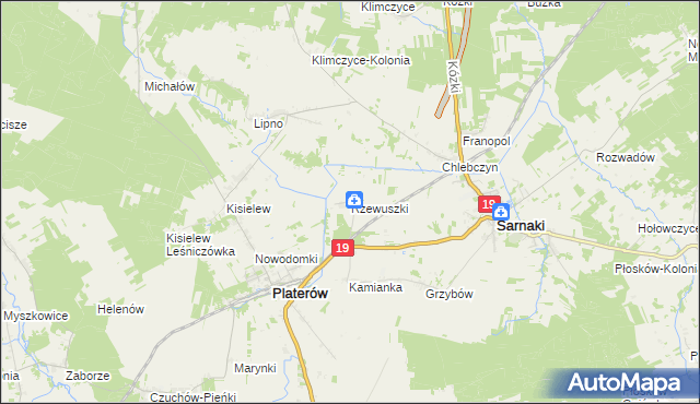mapa Rzewuszki, Rzewuszki na mapie Targeo