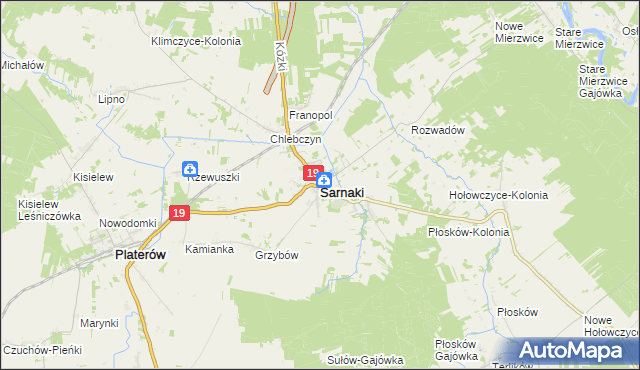 mapa Sarnaki, Sarnaki na mapie Targeo