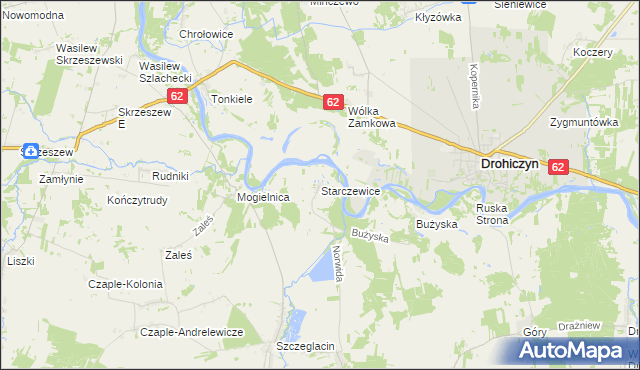 mapa Starczewice, Starczewice na mapie Targeo