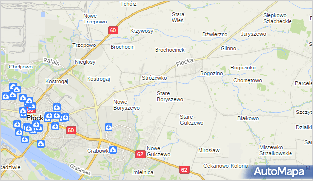 mapa Stare Boryszewo, Stare Boryszewo na mapie Targeo