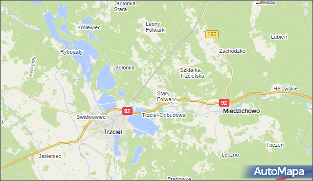 mapa Stary Folwark gmina Miedzichowo, Stary Folwark gmina Miedzichowo na mapie Targeo