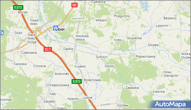 mapa Sufczyn gmina Kołbiel, Sufczyn gmina Kołbiel na mapie Targeo