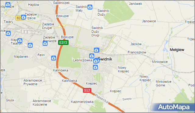mapa Świdnika, Świdnik na mapie Targeo
