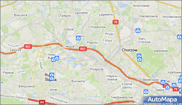 mapa Świętochłowice, Świętochłowice na mapie Targeo