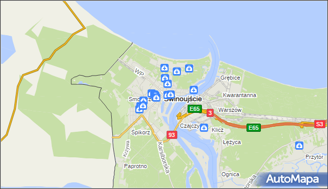 mapa Świnoujście, Świnoujście na mapie Targeo