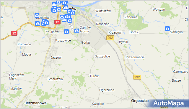 mapa Szczyglice gmina Głogów, Szczyglice gmina Głogów na mapie Targeo