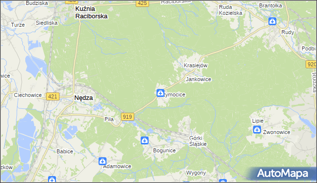 mapa Szymocice, Szymocice na mapie Targeo