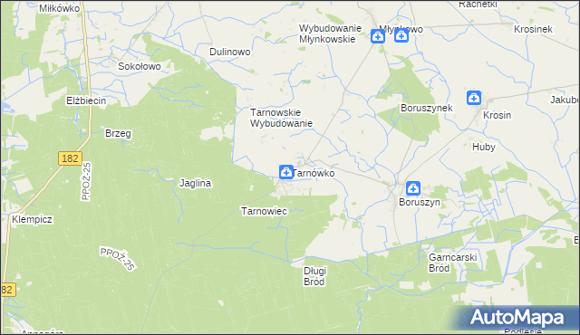 mapa Tarnówko gmina Połajewo, Tarnówko gmina Połajewo na mapie Targeo