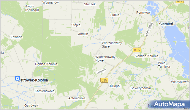 mapa Wierzchowiny Nowe, Wierzchowiny Nowe na mapie Targeo