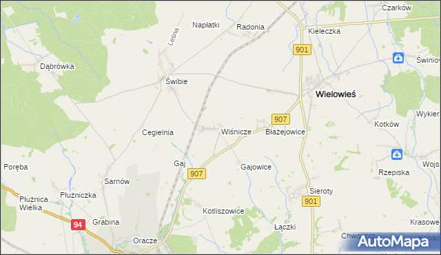 mapa Wiśnicze, Wiśnicze na mapie Targeo