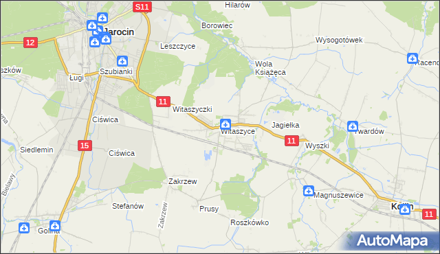mapa Witaszyce, Witaszyce na mapie Targeo