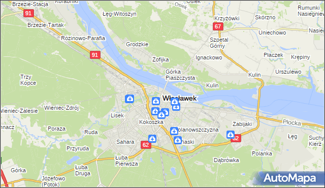 mapa Włocławka, Włocławek na mapie Targeo