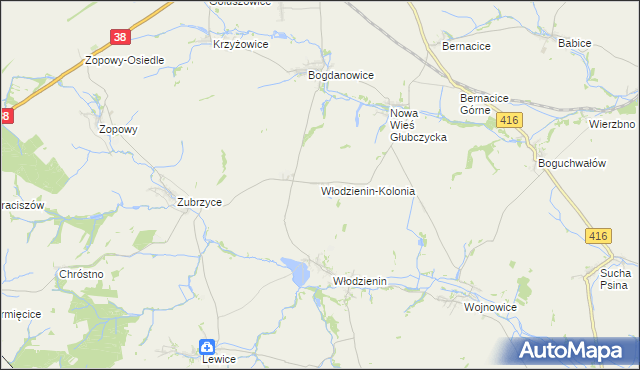 mapa Włodzienin-Kolonia, Włodzienin-Kolonia na mapie Targeo