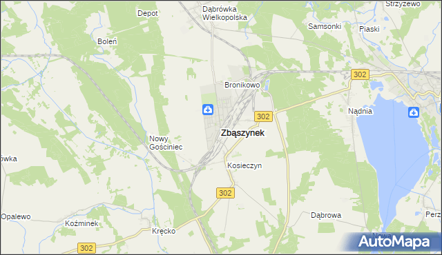 mapa Zbąszynek, Zbąszynek na mapie Targeo