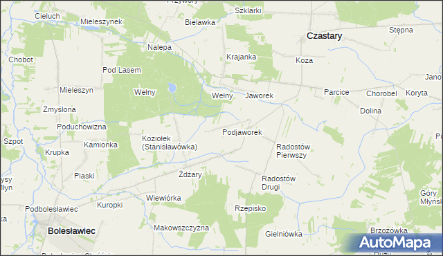 mapa Podjaworek, Podjaworek na mapie Targeo