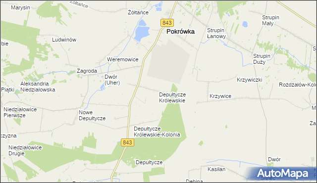 mapa Depułtycze Królewskie, Depułtycze Królewskie na mapie Targeo