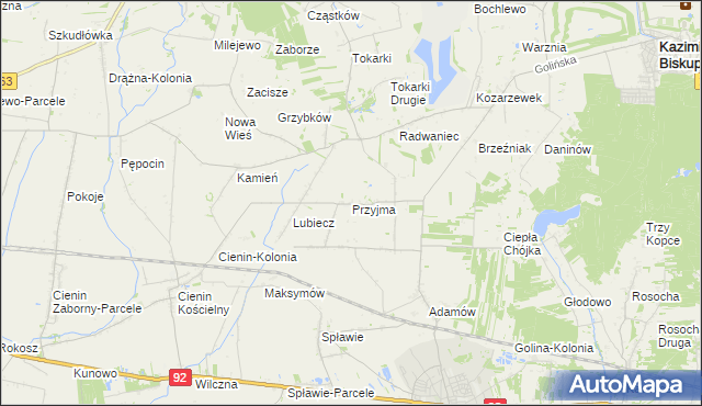 mapa Przyjma gmina Golina, Przyjma gmina Golina na mapie Targeo