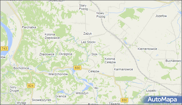 mapa Stok gmina Końskowola, Stok gmina Końskowola na mapie Targeo