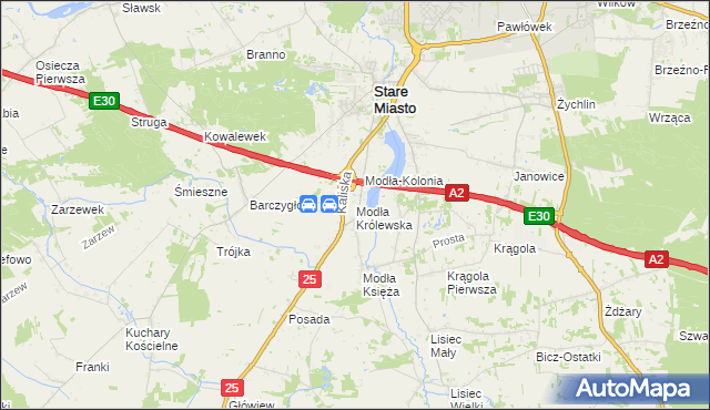 mapa Modła Królewska, Modła Królewska na mapie Targeo