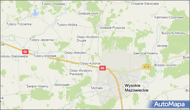 mapa Osipy-Lepertowizna, Osipy-Lepertowizna na mapie Targeo