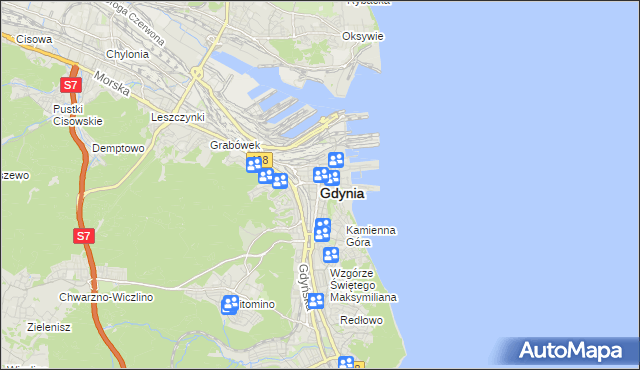 mapa Gdyni, Gdynia na mapie Targeo
