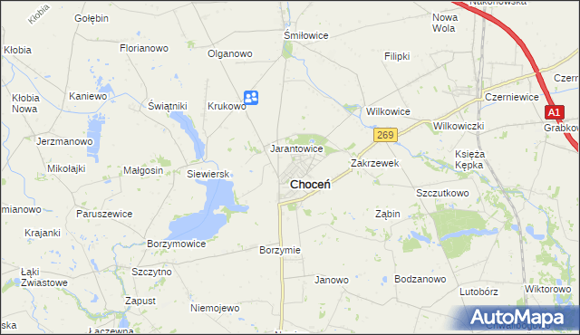 mapa Jerzewo gmina Choceń, Jerzewo gmina Choceń na mapie Targeo