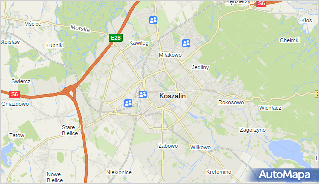 mapa Koszalina, Koszalin na mapie Targeo