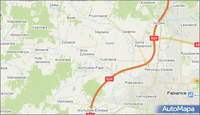 mapa Kudrowice, Kudrowice na mapie Targeo