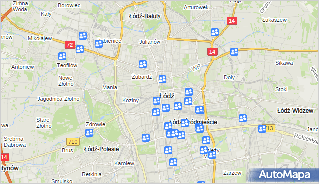 mapa Łodzi, Łódź na mapie Targeo